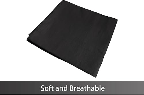 Miniatura 4 de iMaylex Funda de almohada suave 100 % algodón egipcio, funda de almohada acogedora y ligera, de fácil cuidado, negro, cuerpo, 20 x 54 pulgadas