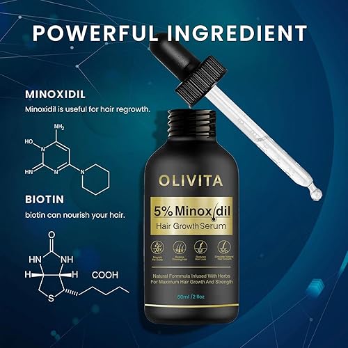 Miniatura 5 de Crecimiento del cabello de minoxidil al 5% para hombres y mujeres suero de biotina para el crecimiento del cabello para la pérdida de barba y