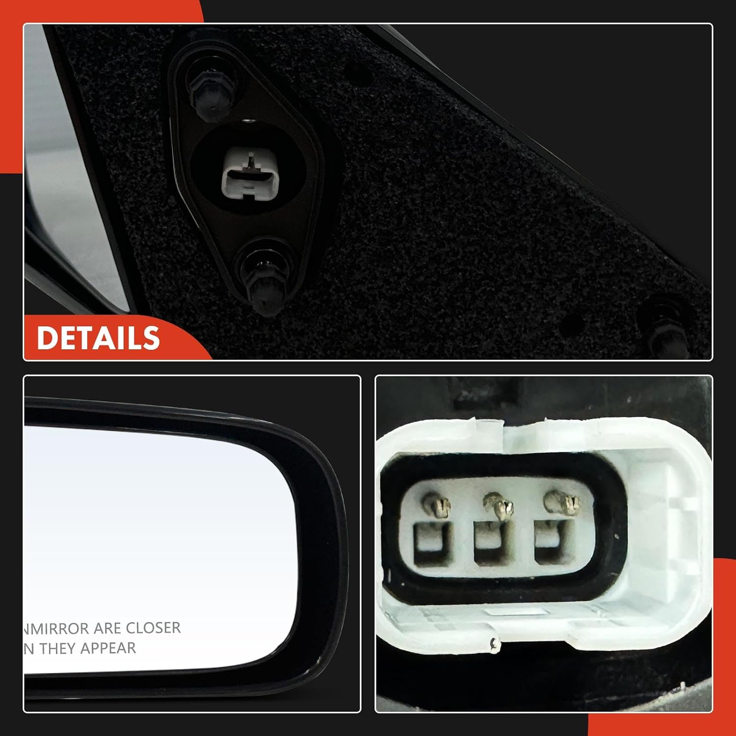 A-Premium Pair (2) Driver and Passenger Side Power Door Mirror - Compatible with Toyota Camry 1997-2001 - Non-Heated, Non-Folding, Black Outside Rear View Mirror - Replace# 8791033150C0