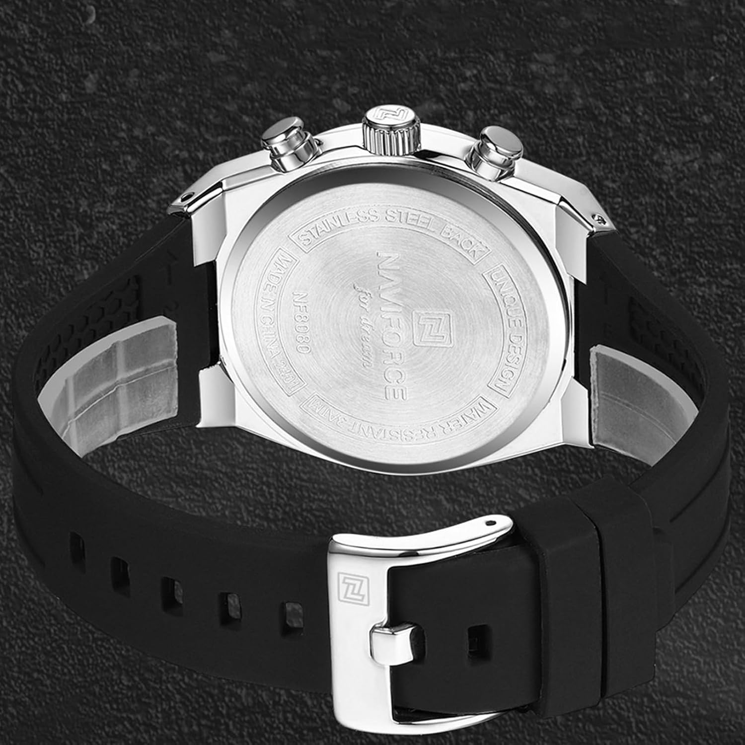 NAVIFORCE Watches for Men Multifunctional Chronograph Analog Quartz Waterproof Wirstwatch Silicone Strap Man Gifts - Image 4