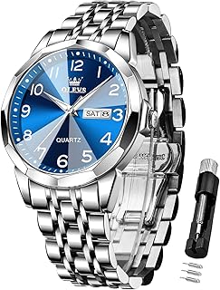 Montre Homme Quartz Index Diamants Acier Inoxydable Étanche Lumineuse Date Cadeau Luxe