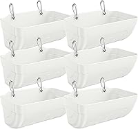 Tiflev Hanging Goat Feeders & Chicken Waterer Trough - 6 Pack 3.5 Quart White Poultry Livestock Feeder