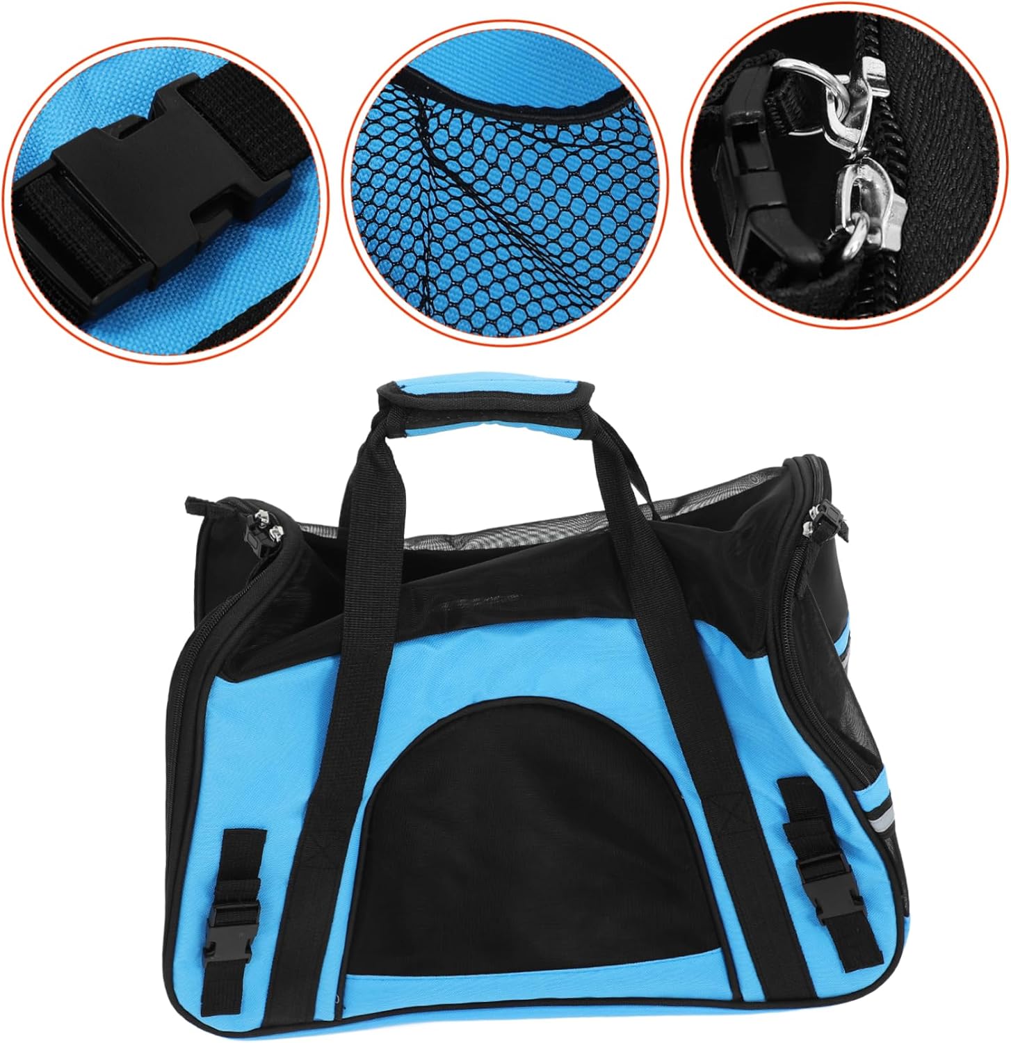 Happyyami Breathable Dog Handbag Cat Carrier for Outdoor Travel Portable PET Bag with Comfortable Pad for Parks and Hospitals Blue