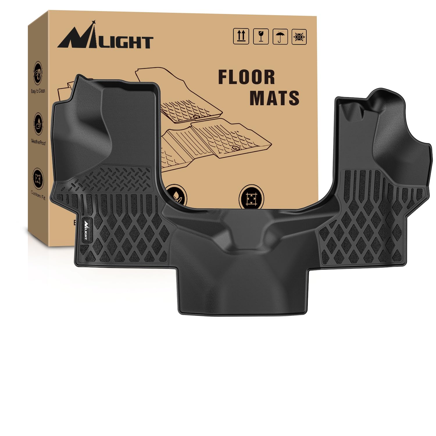 Nilight TPE Floor Mats for Chevy Express GMC Savana 1500 2500 3500 2015 2016 2017 2018 2019 2020