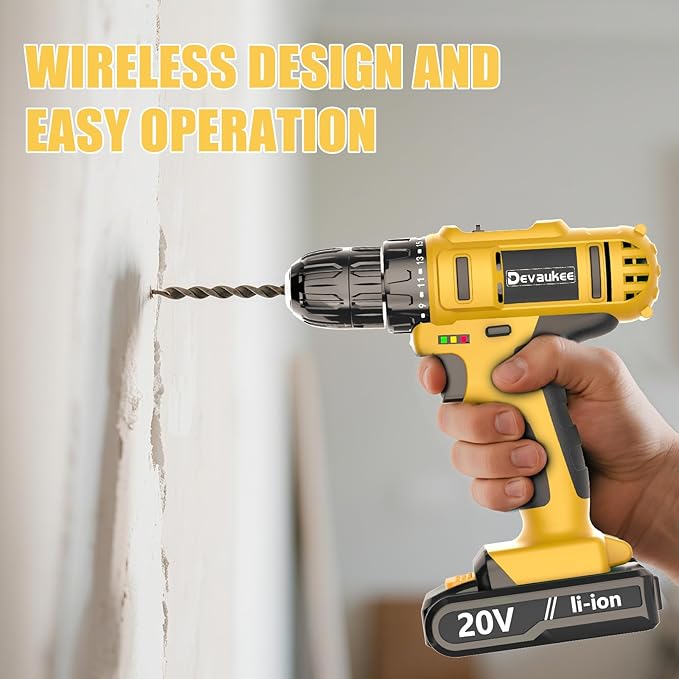 Taladro Atornillador Inalámbrico Devaukee 20V con Batería y Cargador miniatura 4
