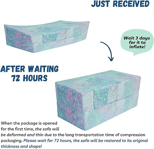 Miniatura 152 de MeMoreCool Sofá modular para niños, sofá convertible suave para niños, silla de espuma de felpa plegable gris para diversión en la sala de juegos de