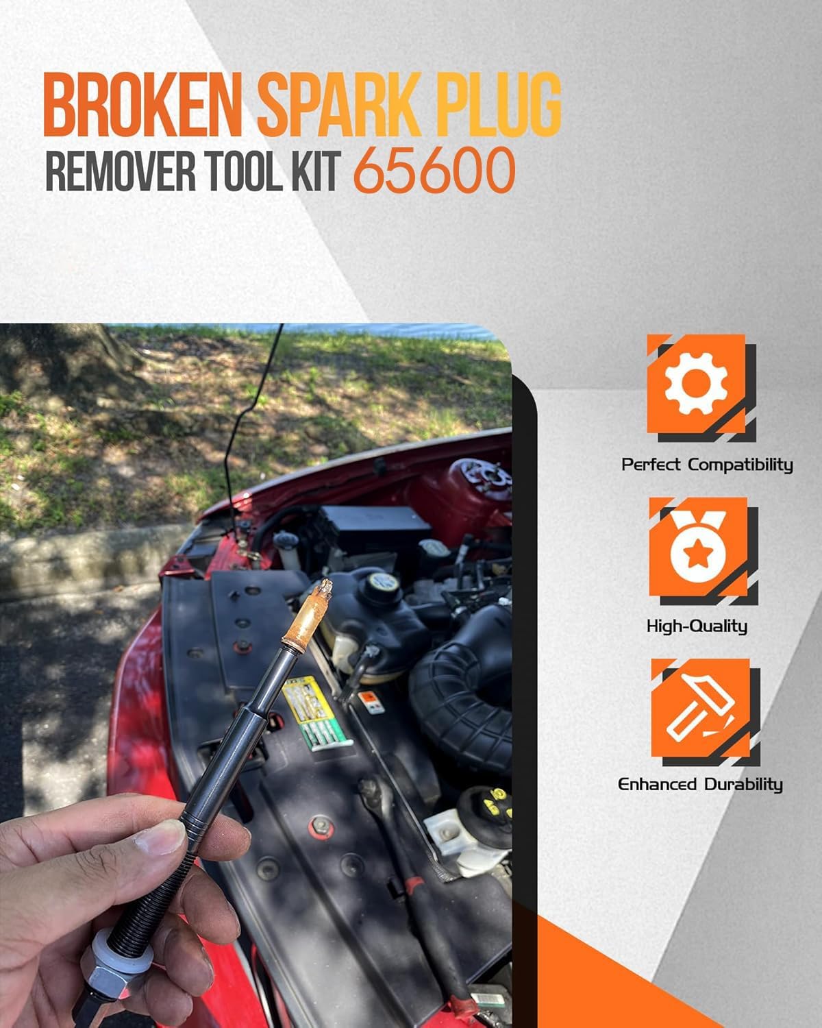 65600 Broken Spark Plug Extractor Removal Puller Tool Compatible with Ford Triton 3 Valve Engine