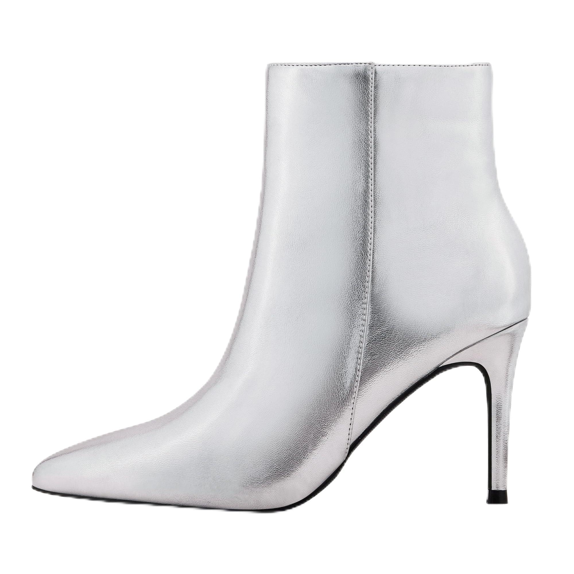 Zhabtuc Damen-Stiefeletten Herbst Winter 8 cm Absatz – Geschlossene Spitze Stiletto-Booties für Arbeit