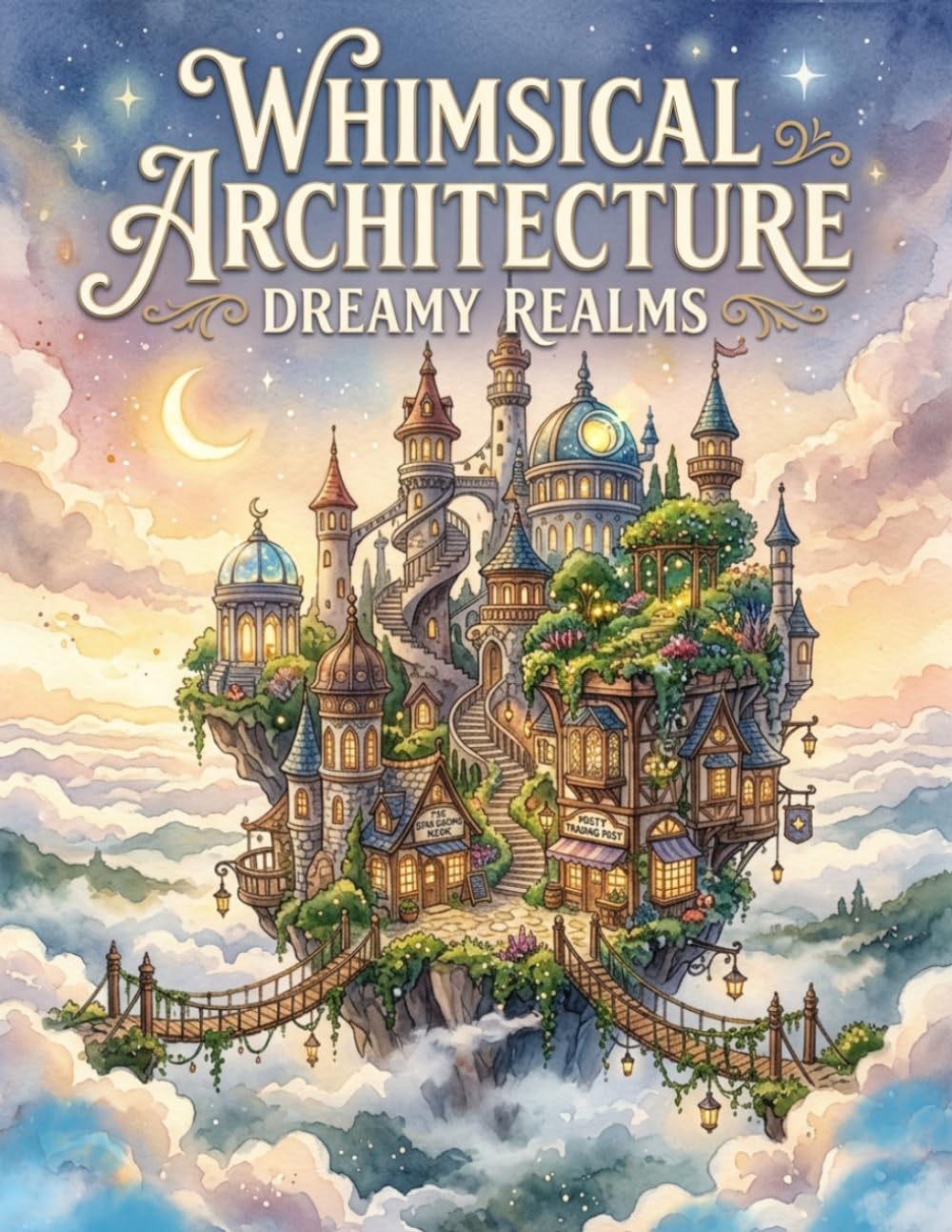Whimsical Architecture: Dreamy Realms: 70 Cozy Fantasy Structures and Magical Places to Color