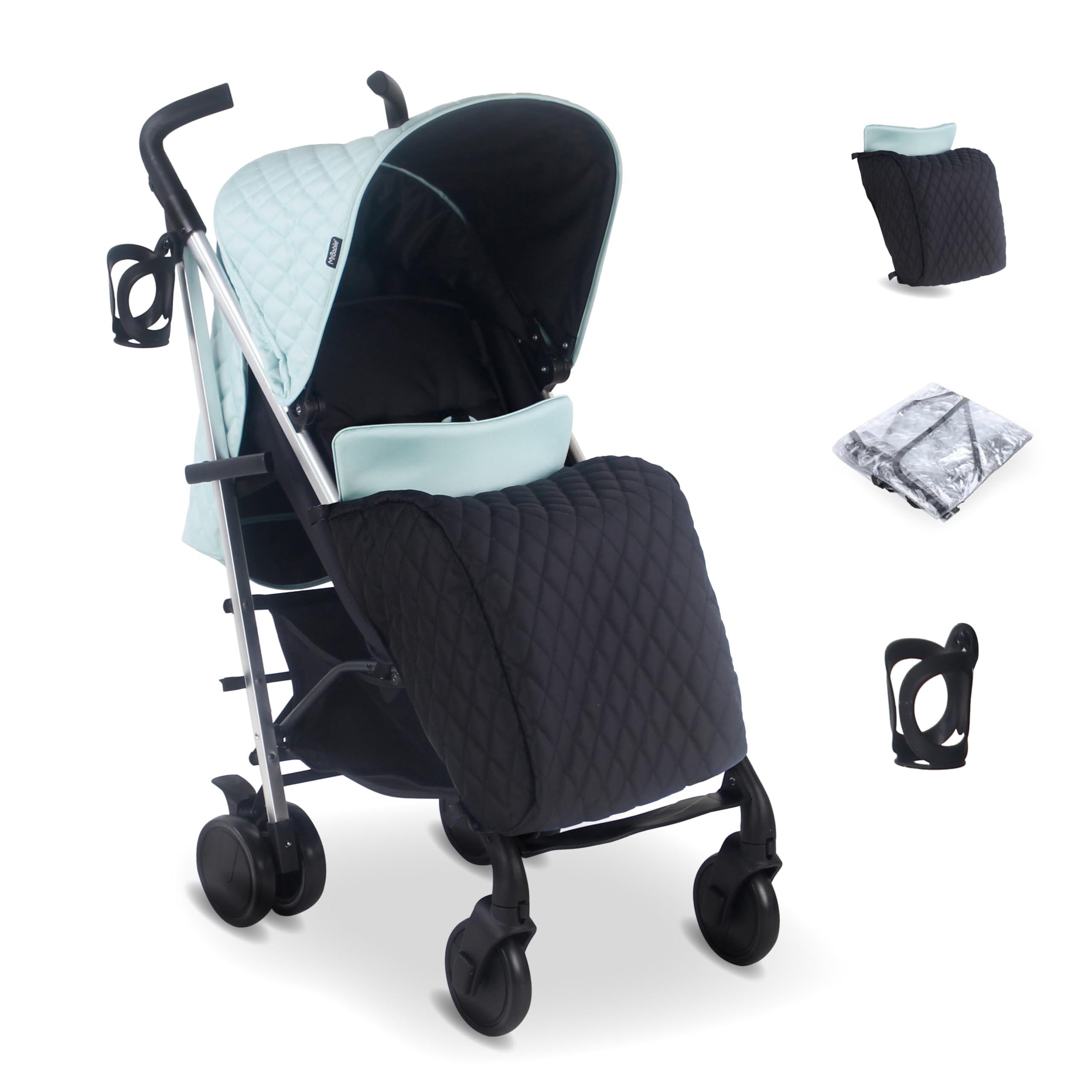 My Babiie MB51 Stroller – from Birth to 4 Years (22kg), Lightweight, Umbrella Fold, Travel Buggy for Toddlers, Pushchair Includes Footmuff, Cup Holder, Rain Cover - Black Leopard — view 9