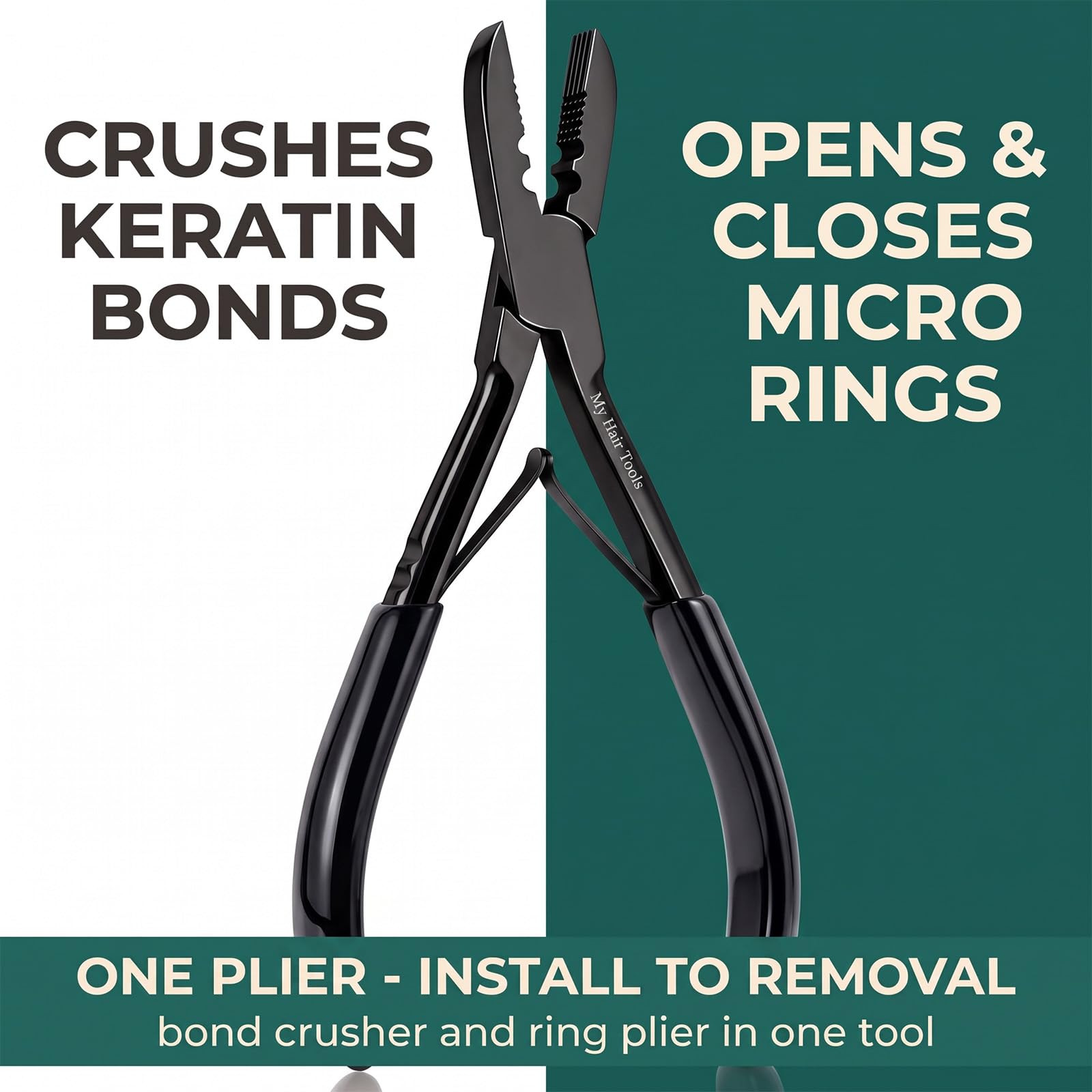 My Hair Tools Keratin K Tip Remover & Micro Ring Hair Extension Pinza Nero