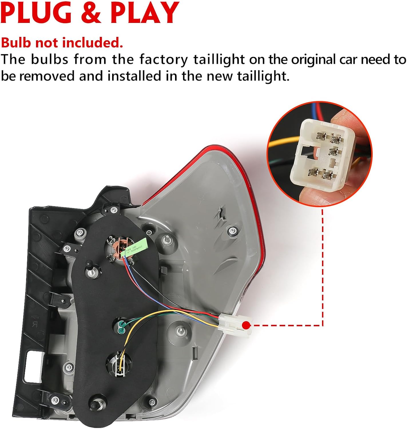 Huray Left Tail Light for Toyota 4Runner 2010 2011 2012 2013 [81561-35360] OE Tail Lamp Brake Light Replacement Driver Side 10-13 Left