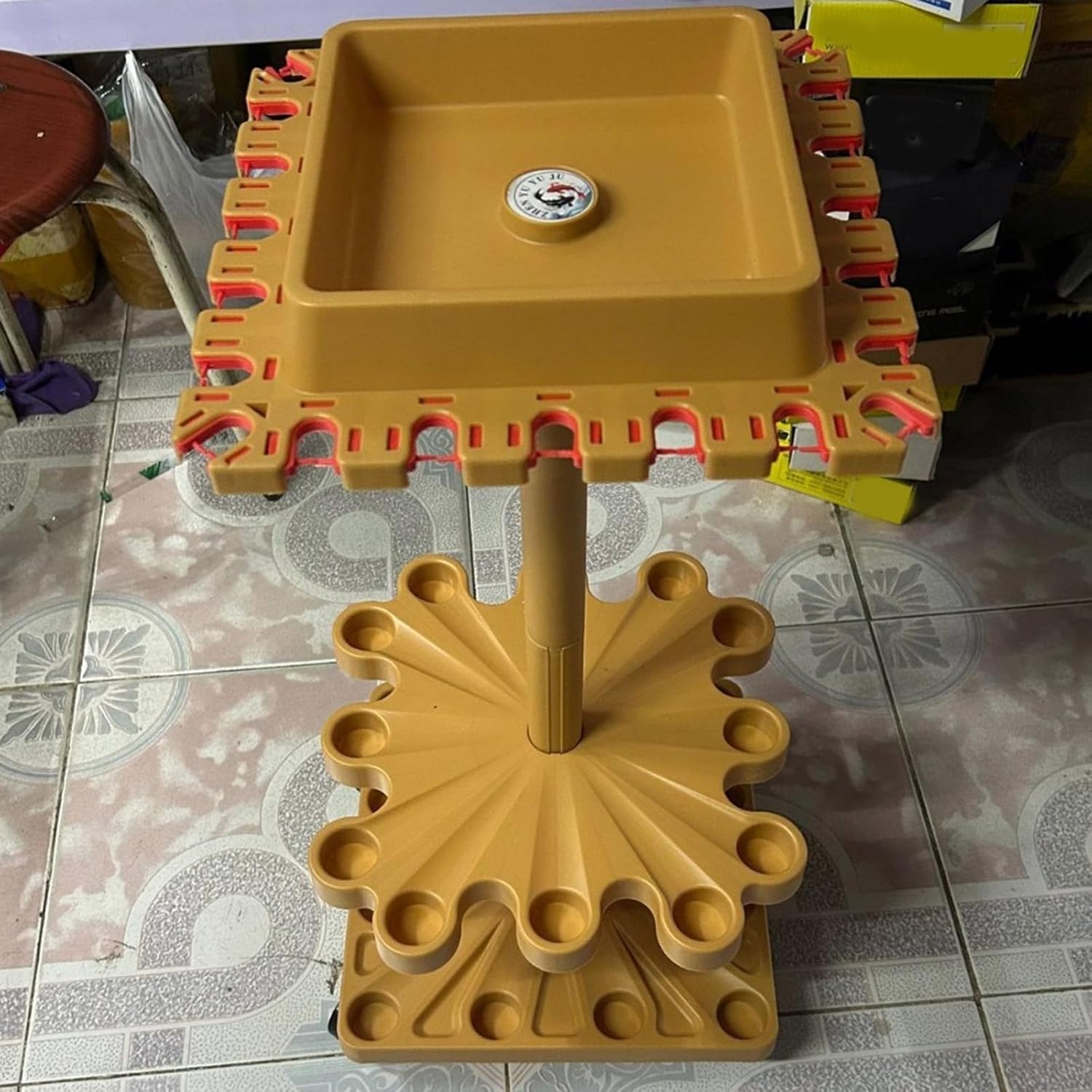 調整可能な釣竿ラック垂直ロッドホルダー効率的な収納ガレージオーガナイザーコンパクトラック上部棚付き