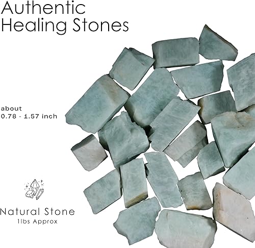 Miniatura 2 de Cristal de amazonita, piedras ásperas y cristales a granel, cristales curativos, rocas pulidas, cristales crudos, piedras curativas, rocas para