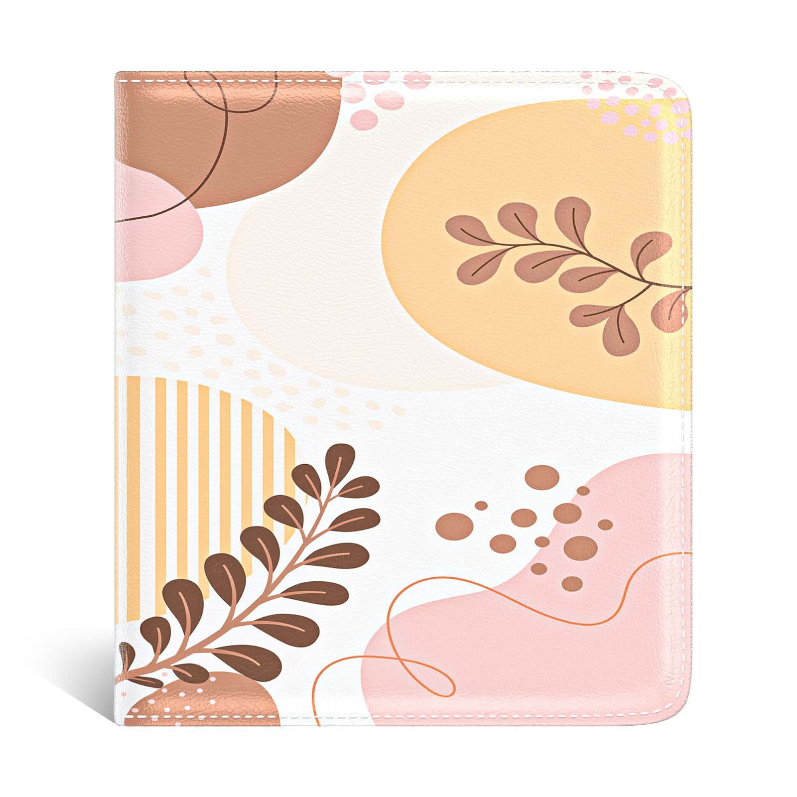 Womens Wallet, Small Slim RFID Credit Card Wallet for Women, Leather Compact Bifold Wallet with Zipper Coin Pocket, Cute Card Holder Wallet Ladies Purse with ID Window, Tropical Leaf-image-45