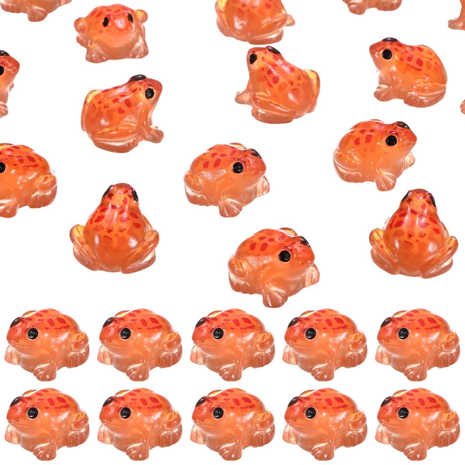 M METERXITY 60-Pack Luminous Mini Resin Frogs, Glow in the Dark Tiny Frog for Terrarium/Micro Landscaping/Dollhouse, Decorative Miniature Animal Figurine to Place [Skin Tone]