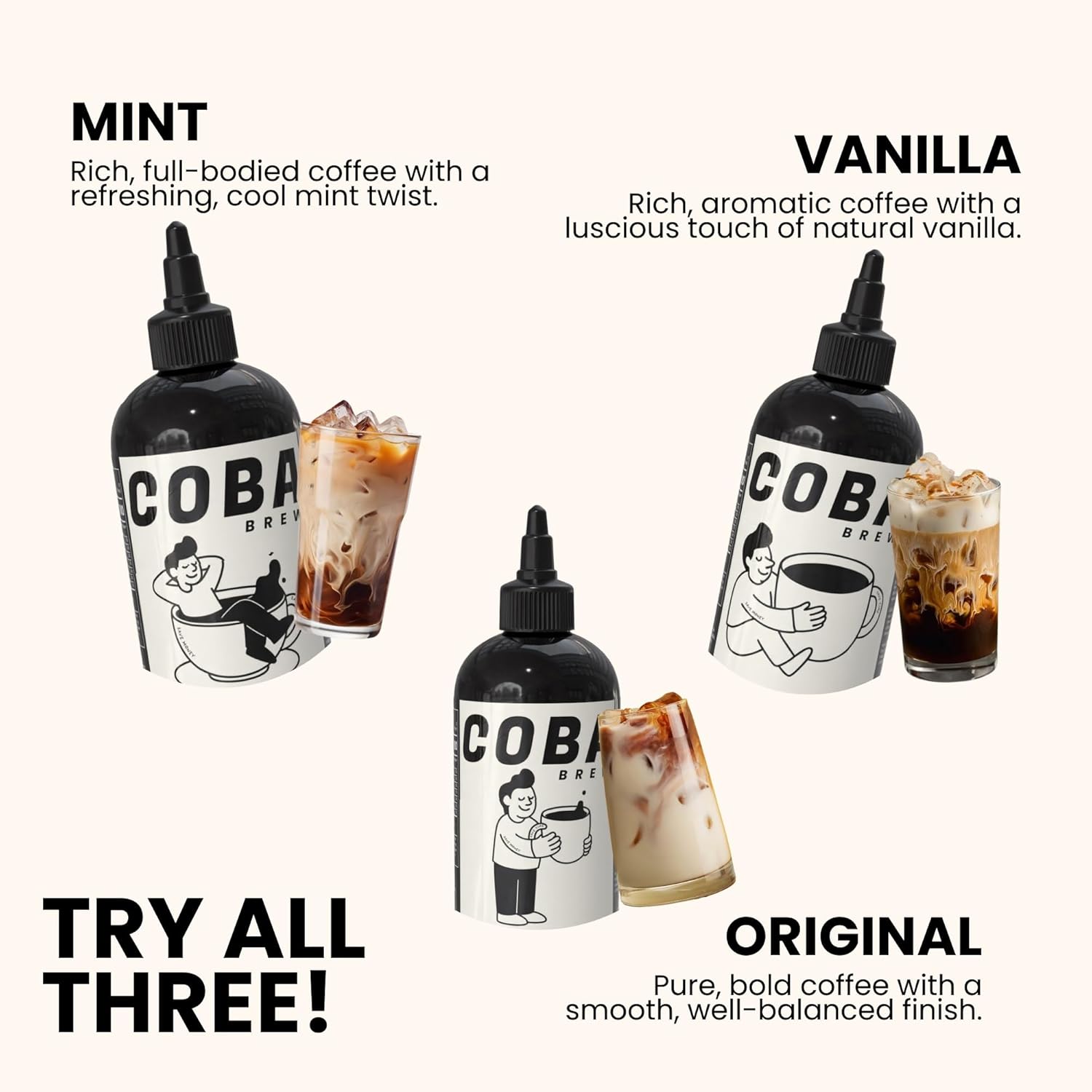 COBA Premium Coffee Concentrate: Bold & Extra Strong Kick - 20x Cups | Instant Cold Brew/ Hot Coffee in Seconds | Specialty, Fair Trade, Organic, Medium Roast, Dairy Free | 2 TEASPOONS/Cup | Rich Flavor (8 Fl Oz (Pack of 1), Original)