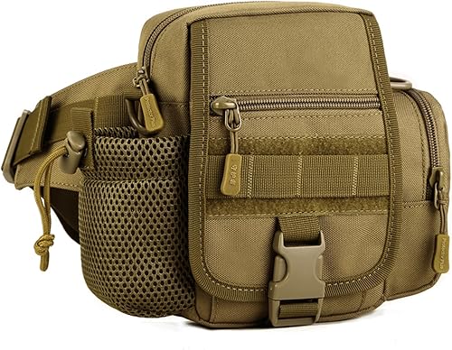 Miniatura 7 de Riñonera táctica para montar Riñonera de un solo hombro Bolsa multiusos, X-Wolf Marrón, Bolsa táctica para pierna y bolsillo en el muslo