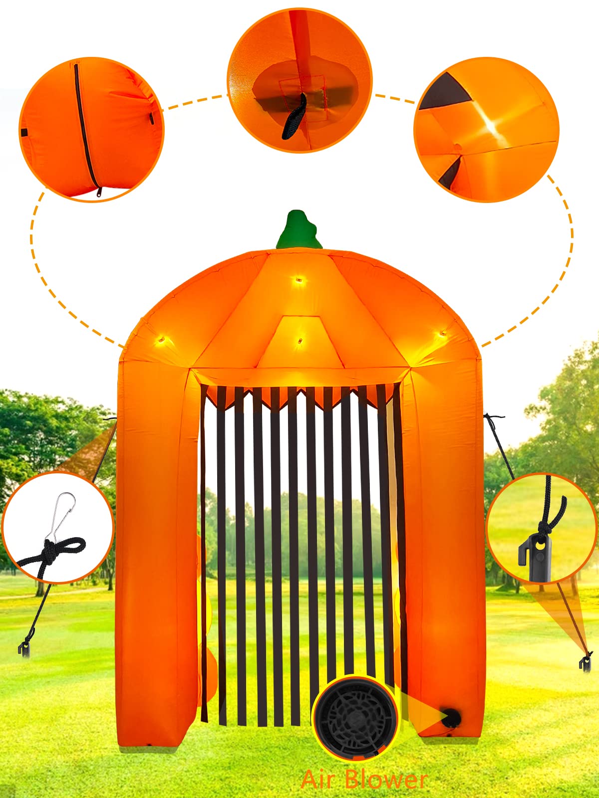 9.3 Feet Halloween Inflatable Pumpkin Arch Kalolary Pumpkin High Gate