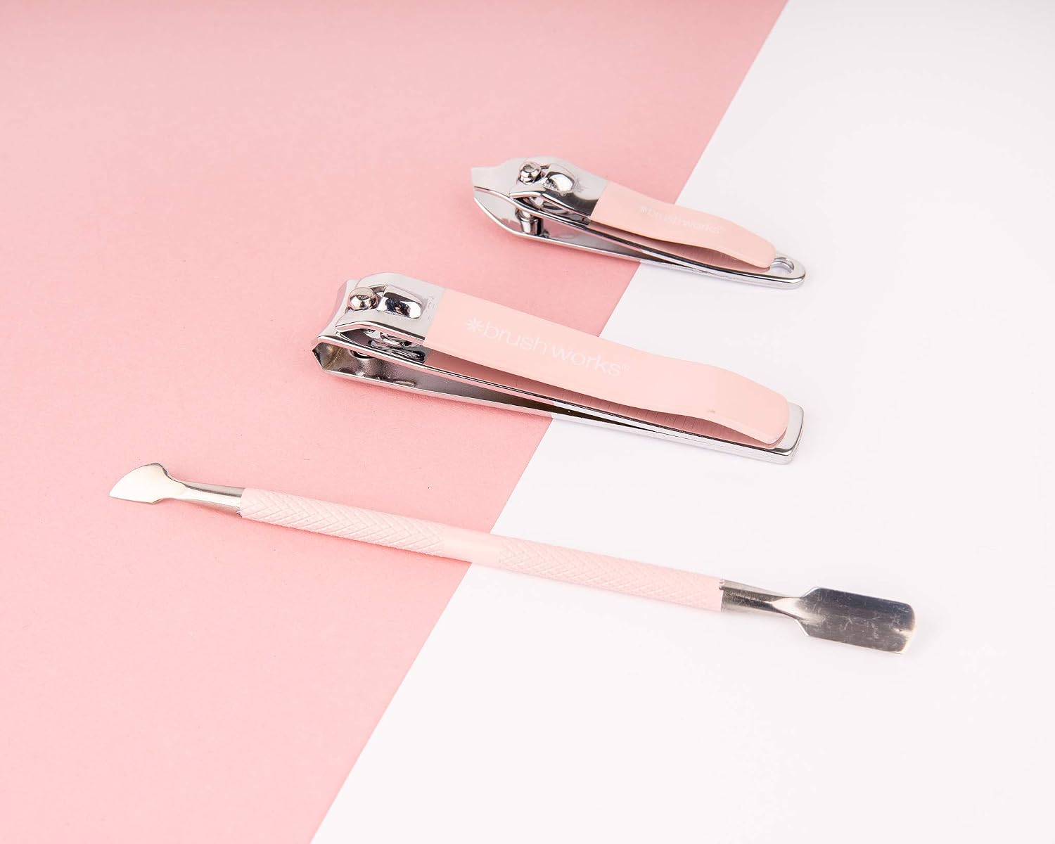Brushworks Manicure Set, 3 Piece Stainless Steel Nail Grooming Kit for Home or Travel, Includes Nail Clipper - Image 3