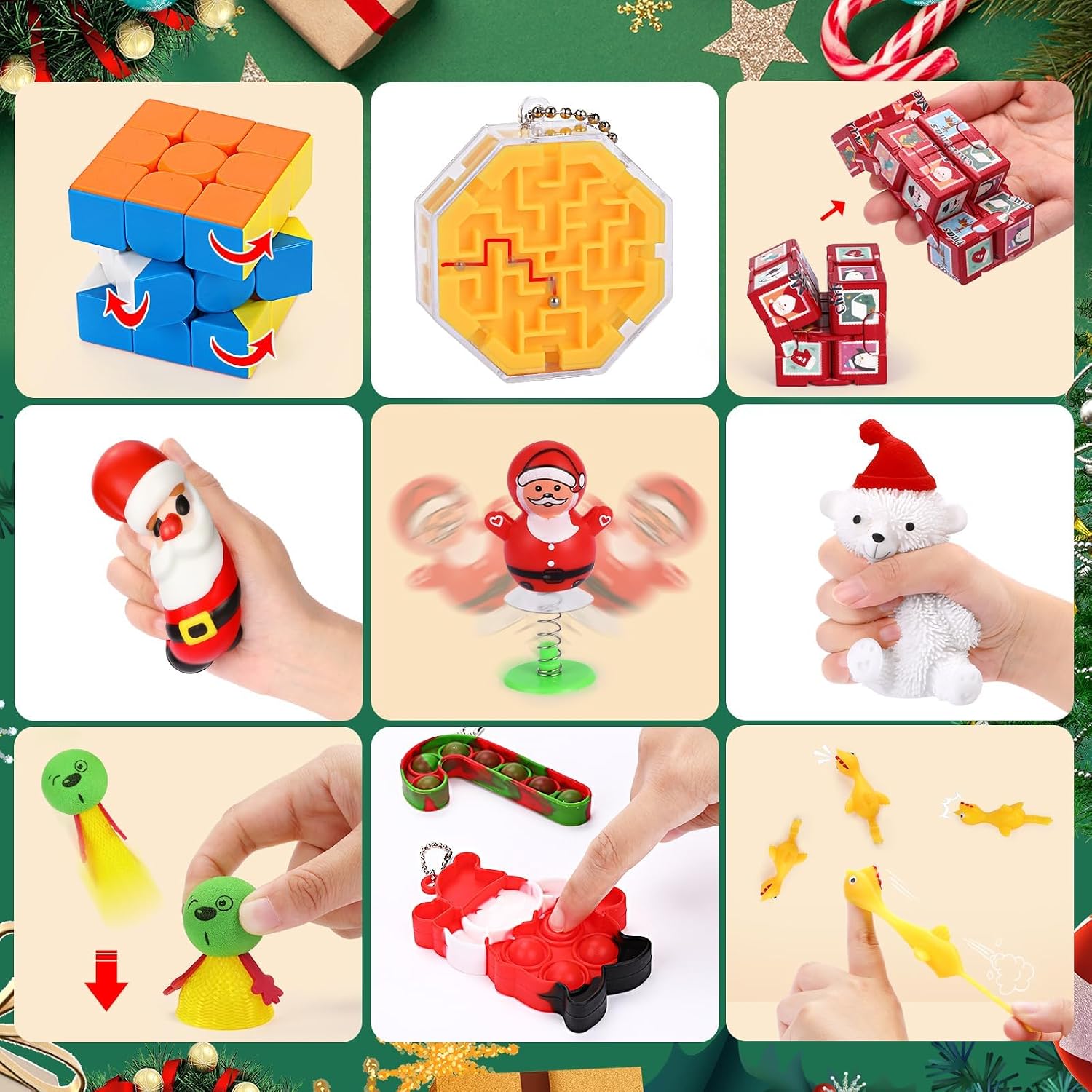 48Pcs Fidget Advent Calendar 2025 for Kids Adults Christmas Countdown Calendar with Reusable 24 Days Surprises Sensory Fidget Toys Christmas Advent Calendar 2025 for Girls Boys Teens Xmas Gifts Box image 4