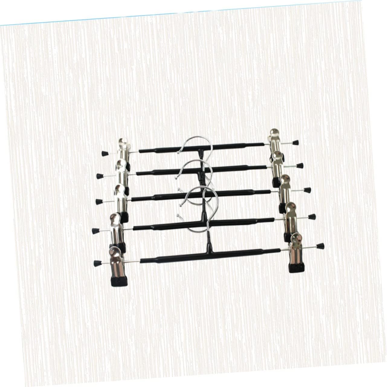 5 Pack Metal and Plastic Clip Hangers for Pants Underwear Black