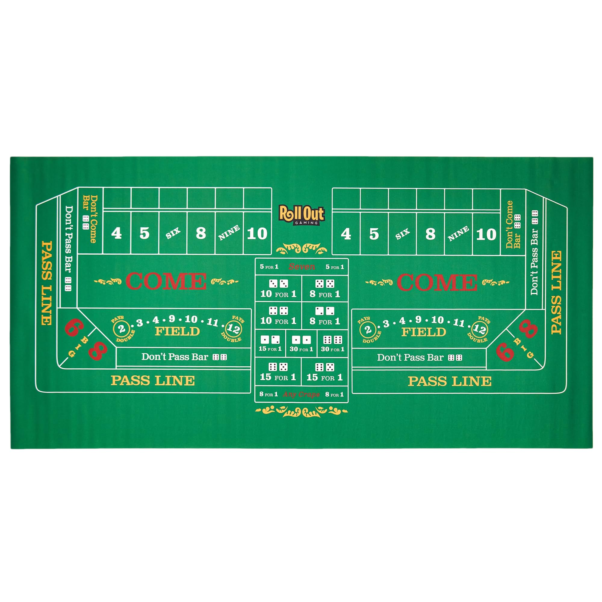 Roll Out Gaming No-Slip Rubber Foam Casino Table Top Layout