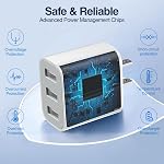 USB Charger Block, Wall Plug in USB Charging Blocks, Fast Charging Multiport Wall Charger Power Adapter for Mobile Phone 15/14/13/12/11/10 Pro and More【3-Port Charger 】