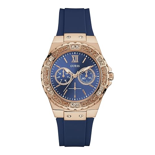 Guess Women's Stainless Steel + Stain Resistant Silicone Watch