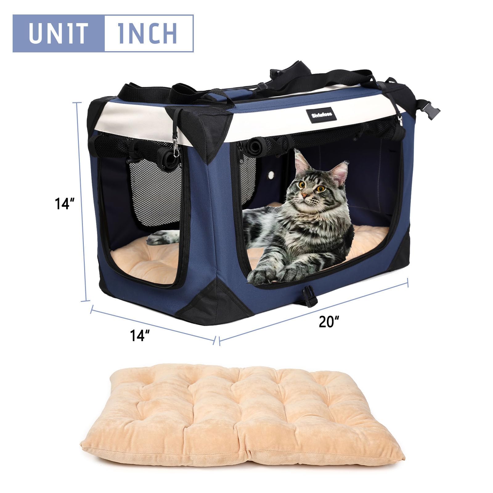 Snapklik.com : Sivlefoss Collapsible Dog Travel Crate,Portable Soft ...