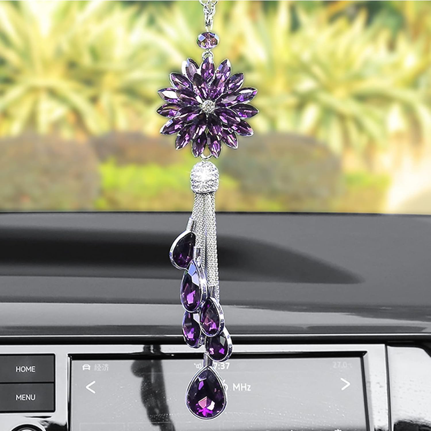 Amazon 車ペンダントクリスタル吊り下げ飾りカーアクセサリー水晶飾りカー飾り車の装飾品車内の装飾車アクセサリー 紫 置物 オブジェ オンライン通販