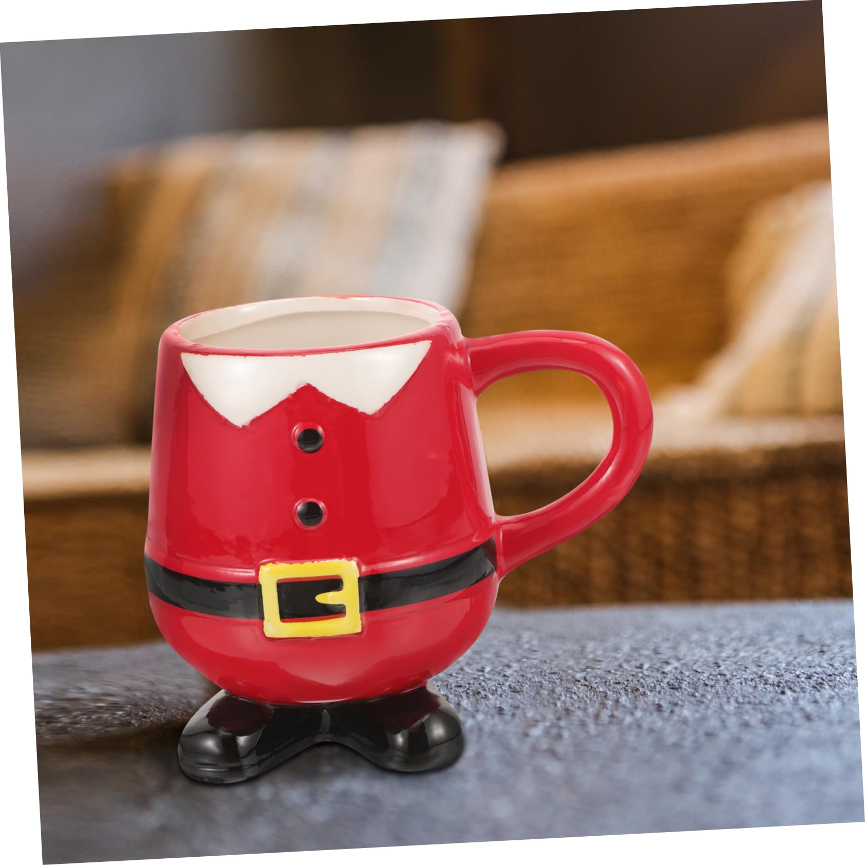 Ciieeo Bonita Taza de Café Decorativa Navideña Tazas de Cerámica de Papá Noel Y Muñeco de Nieve para La Oficina Y El Hogar Taza de Agua Navideña
