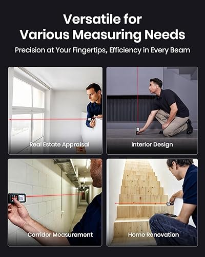 Miniatura 8 de MiLESEEY - Dispositivo de medición láser, 229 pies, cinta métrica láser digital con sensor de ángulo electrónico mejorado, precisión de  0.079 in,