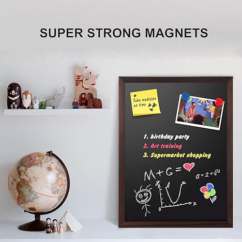 Vista 7 de Comix Pizarra Magnética, 18 x 24 Pulgadas Pizarra con Marco de Madera para Niños, Pizarra Colgante para Hogar Cocina Restaurante Menú