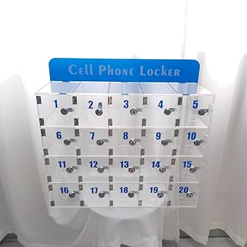Amazon | zinginglife 透明アクリル携帯電話収納ロッカー/スマホ 保管