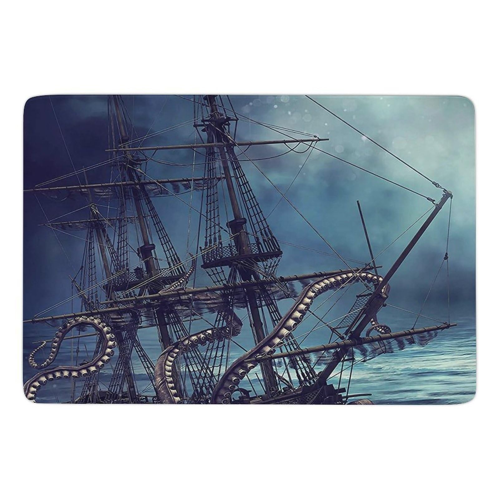 Tapis de sol velours doux 150x100 bateau pirate Octopus