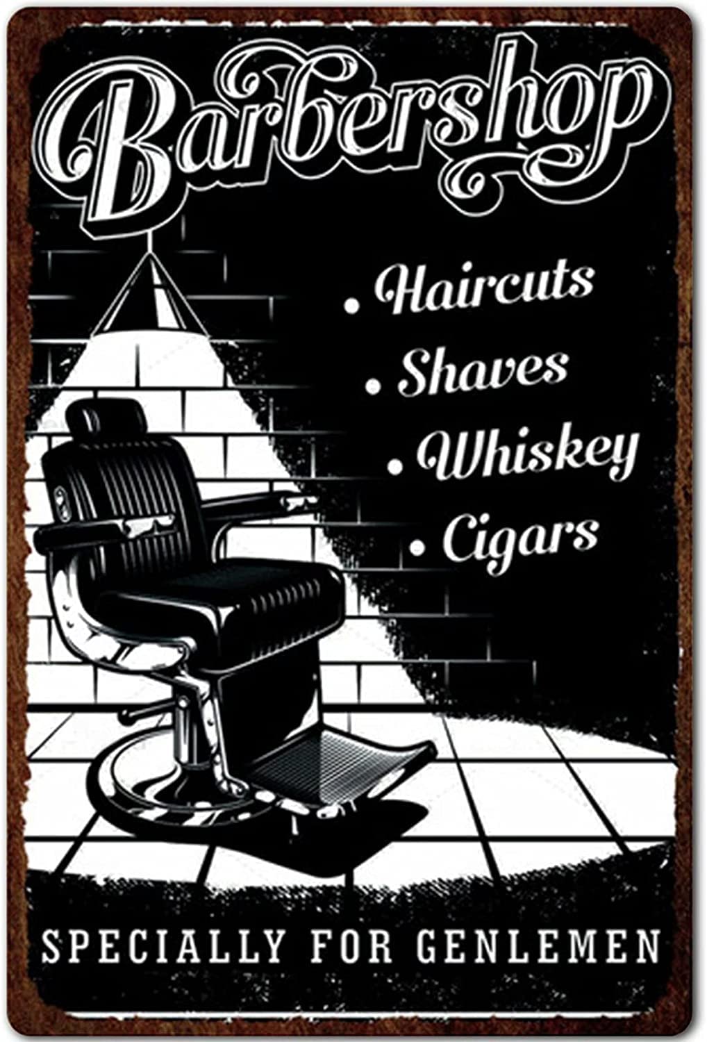 ERMUHEY Targa In Metallo 30,5x20,3 Cm – Scritta Divertente "Trust Me I'm A Barber" – Poster Da Barbiere Per Parete