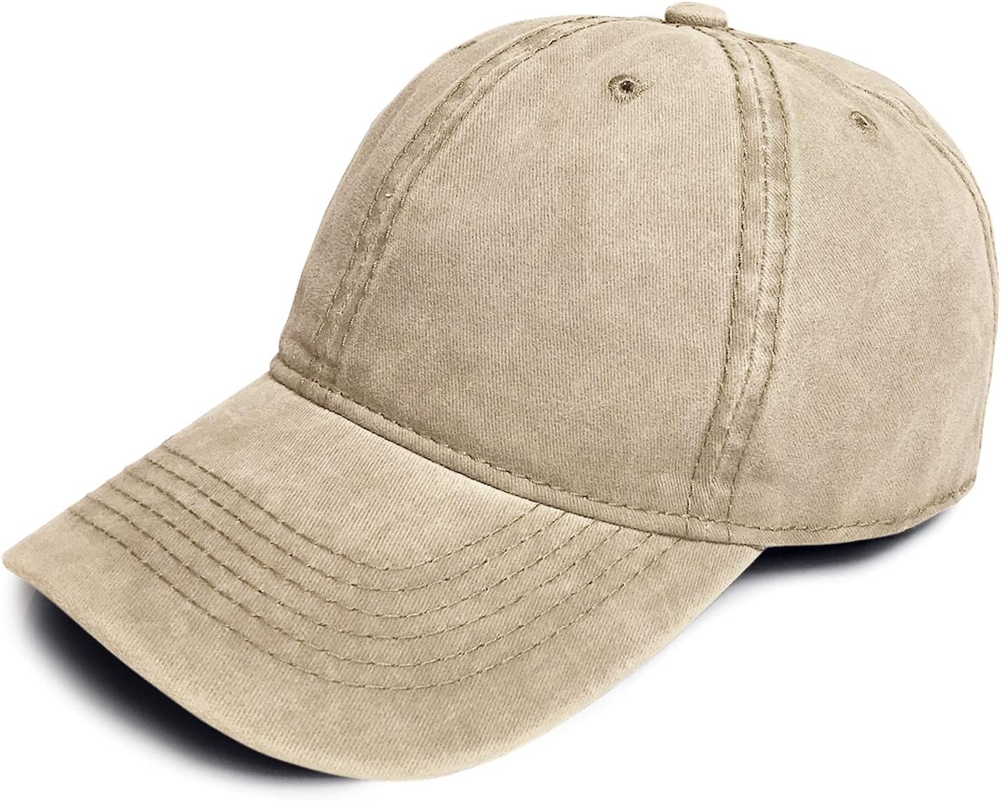 Mens Boys Womens 100% Cotton Distressed Stonewash Peaked Baseball Cap Hat with Adjustable Sizing Strap