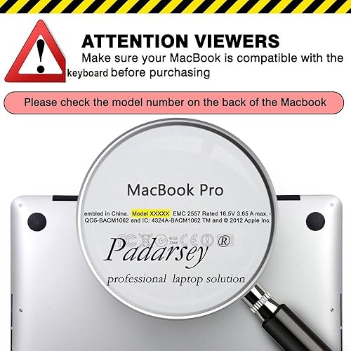 Miniatura 7 de Padarsey Teclado retroiluminado de repuesto con retroiluminación de EE. UU. con 80 tornillos PCE, para MacBook Pro Retina de 13 pulgadas A1502