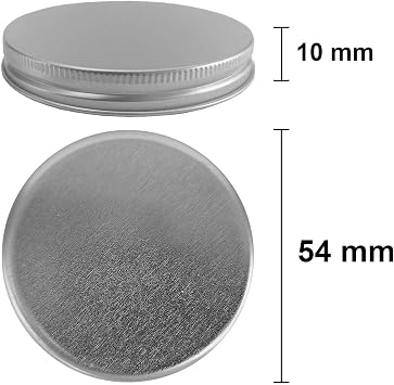 50ml Cosmetic Jar with Lid 50 Cc Clear Glass Cream Jar (2 Pieces, Metal Silver Lid)