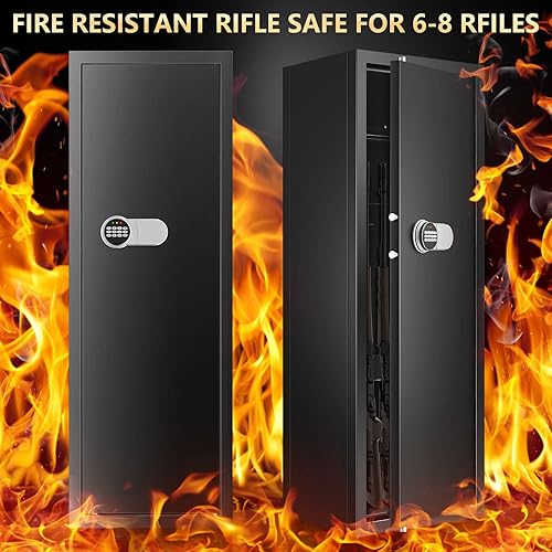 Miniatura 3 de GUVELI US Stock - Armarios de pistola 7-8 resistentes al fuego antirrobo para rifles y escopetas casillero de armas con estante de pistola estante