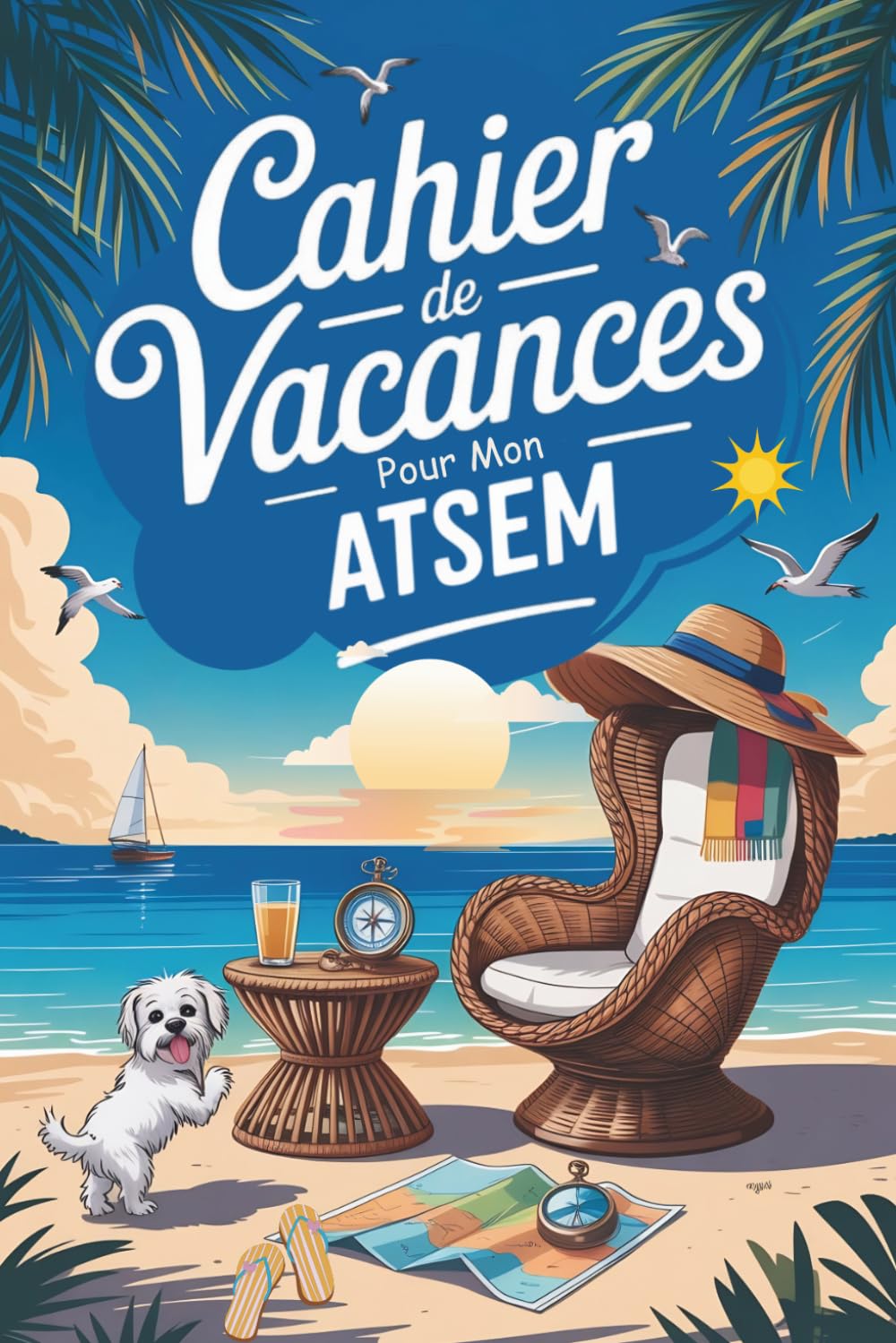 Cahier de vacances ATSEM: Un mélange de jeux variés et de coloriages anti-stress , Idée cadeau de fin d'année