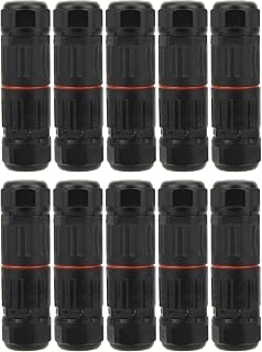 10Pcs Electrical Connector IP68 Terminal Assortment Kit, 3 - Core Mini Nylon Junction Box with Double Sealing Ring for Street Lights Outdoor