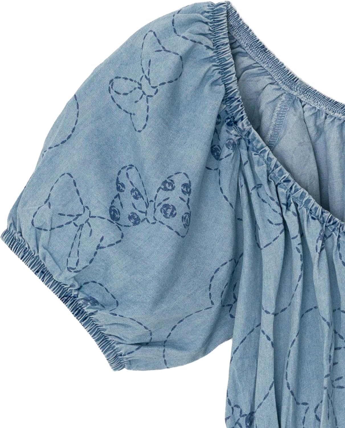 Disney Minnie Mouse Denim Smocked V-Neck Ruffle Dress Adult Sizes (X-Small - 2XL)