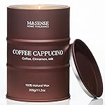 M&SENSE Coffee Cappucina Scented Candles, Christmas Soy Wax,Christmas Decor Candle 11.3oz 70 Hours Long Lasting Burning, Strong Coffee Aroma Candle Unique Housewarming Appreciation Gifts