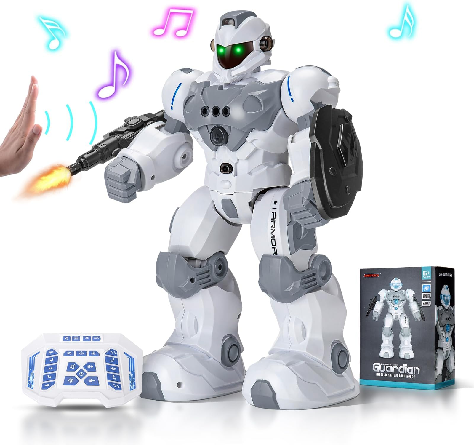 Remote Control Robot Toys for Kids: Intelligent Programmable Robot Gifts for Kids Popular Science Story Toys with 2.4ghz Gesture Sensing for Kids(Remote Not Include Batteries)