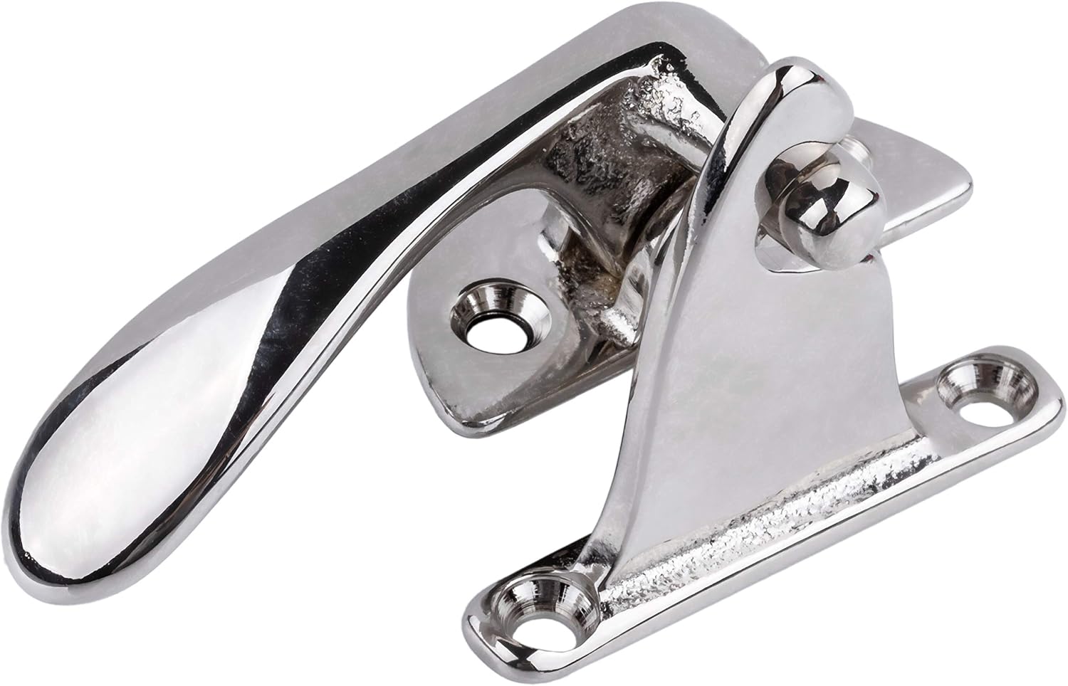 Nickel Offset Left Cabinet Door Lever Latch and Catch | Antique Cabinet, Vintage Cupboard, Desk Furniture Hardware | UA-121-HLPN