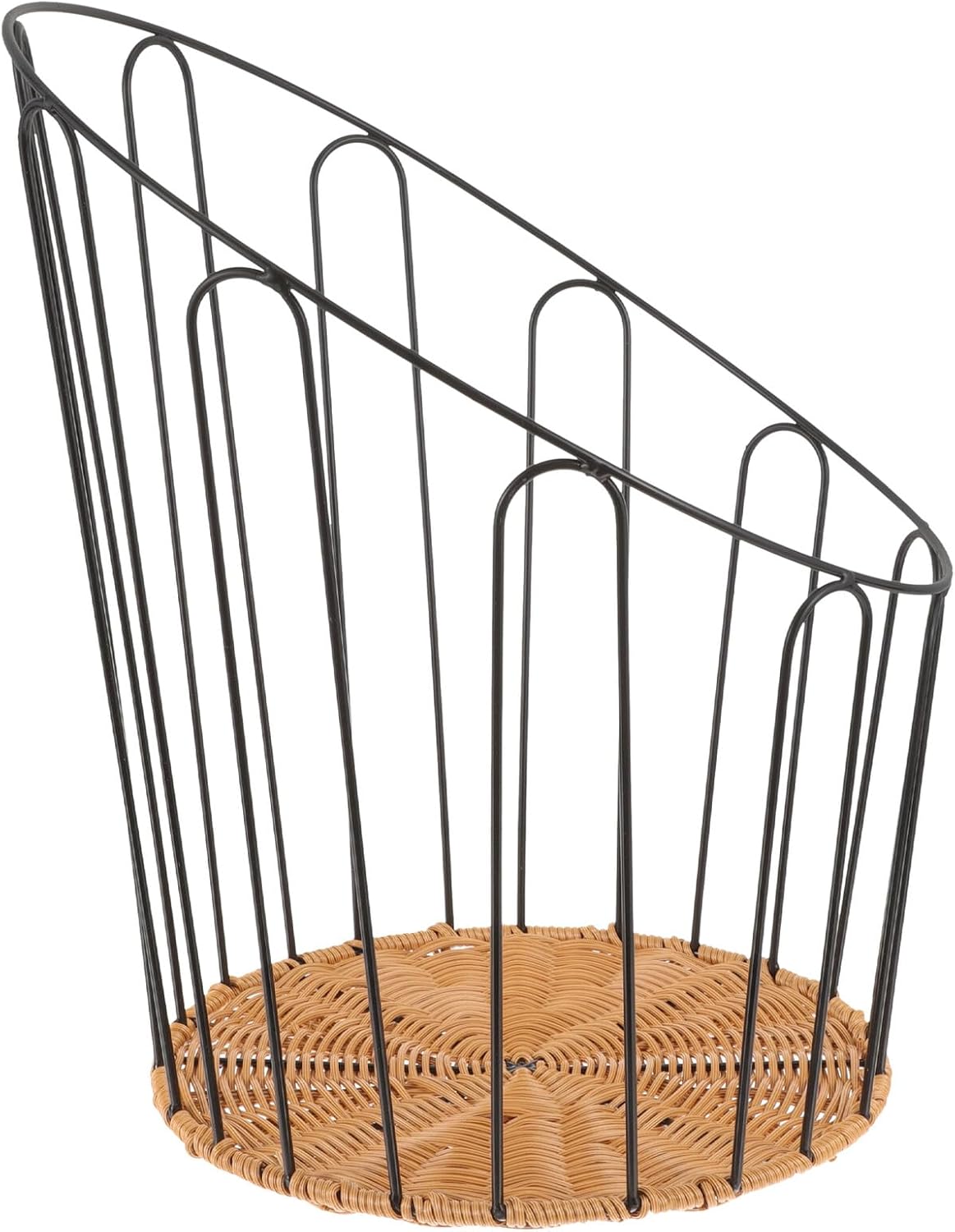 SAFIGLE Woven Bread Basket Small Iron Frame Bread Storage Basket Rust-resistant for Bakery and Home Use