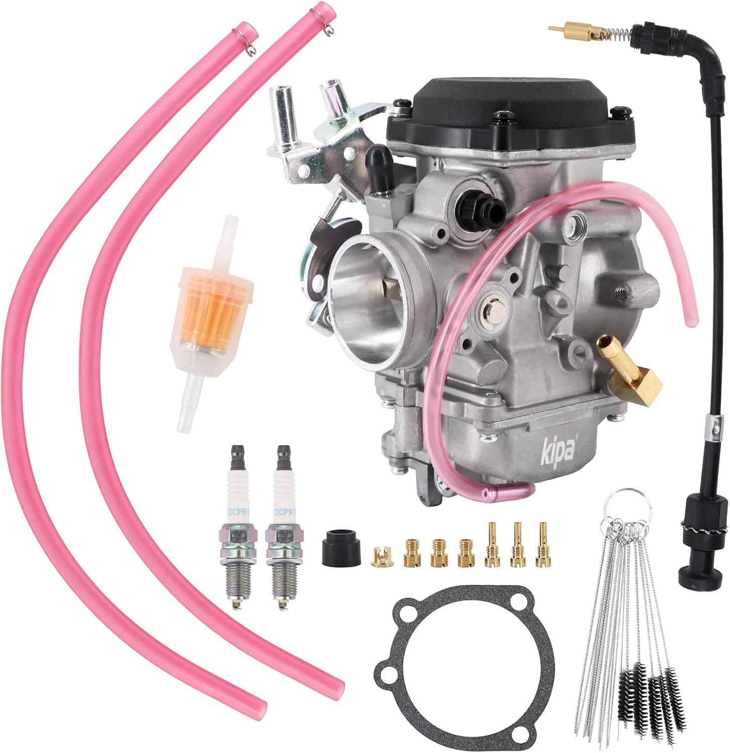 KIPA Carburetor For Dyna Electra Glide Fatboy Softail Sportster 1200 XLH1200 Sportster 883 XL883 XLH883# 27490-04 CV40 CV 40mm Tuned Performance with new spark plug