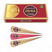 Vista 1 de Zenia Paquete de 3 conos de tinte para el cabello de henna 100% natural, color marrón rojizo oscuro, 0.88 oz cada cono